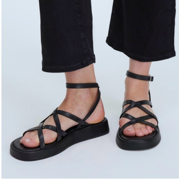 Madewell Sabina Platform Flatform Sandals Black 90s U2K Gladiator Like New - Picture 2 of 10